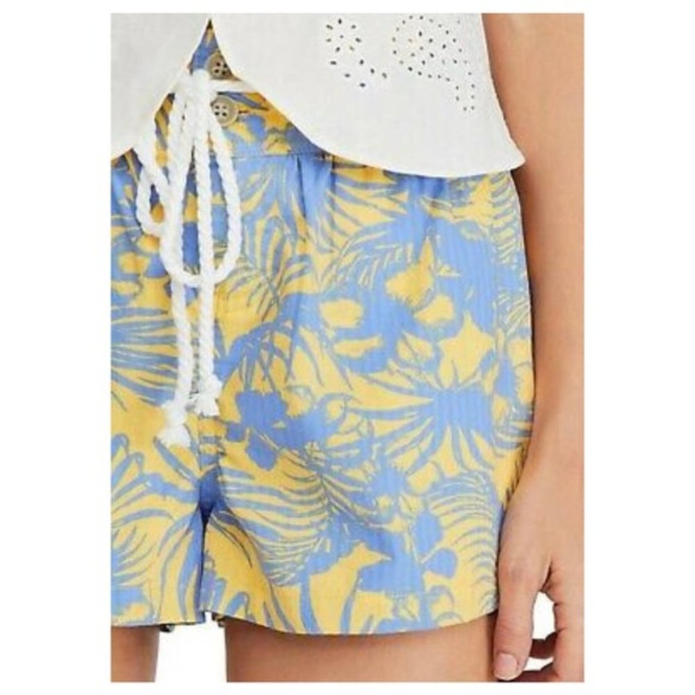New Free People Island Tropical Mango combo coastal seersucker palm tree short - Picture 5 of 12